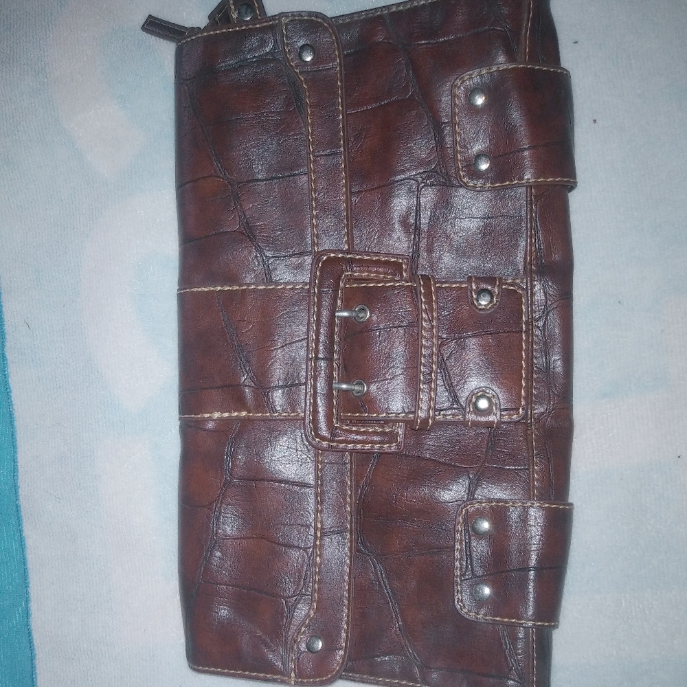 Faux croc clutch